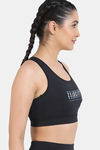 Zelocity Quick Dry Racerback Sports Bra - Jet Black — thumbnail 3